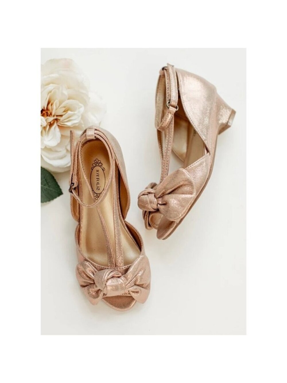 NIB Joyfolie Girl Lucia Heels Shoes in Rosegold 2Y size 2 Youth
